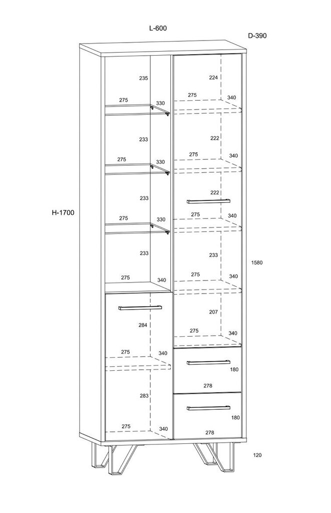 Riiul Boss, pruun/valge hind ja info | Riiulid | kaup24.ee