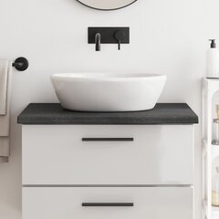 vidaXL vannitoa tasapind, tumehall, 80x60x4 cm, töödeldud täispuit hind ja info | Lauaplaadid | kaup24.ee