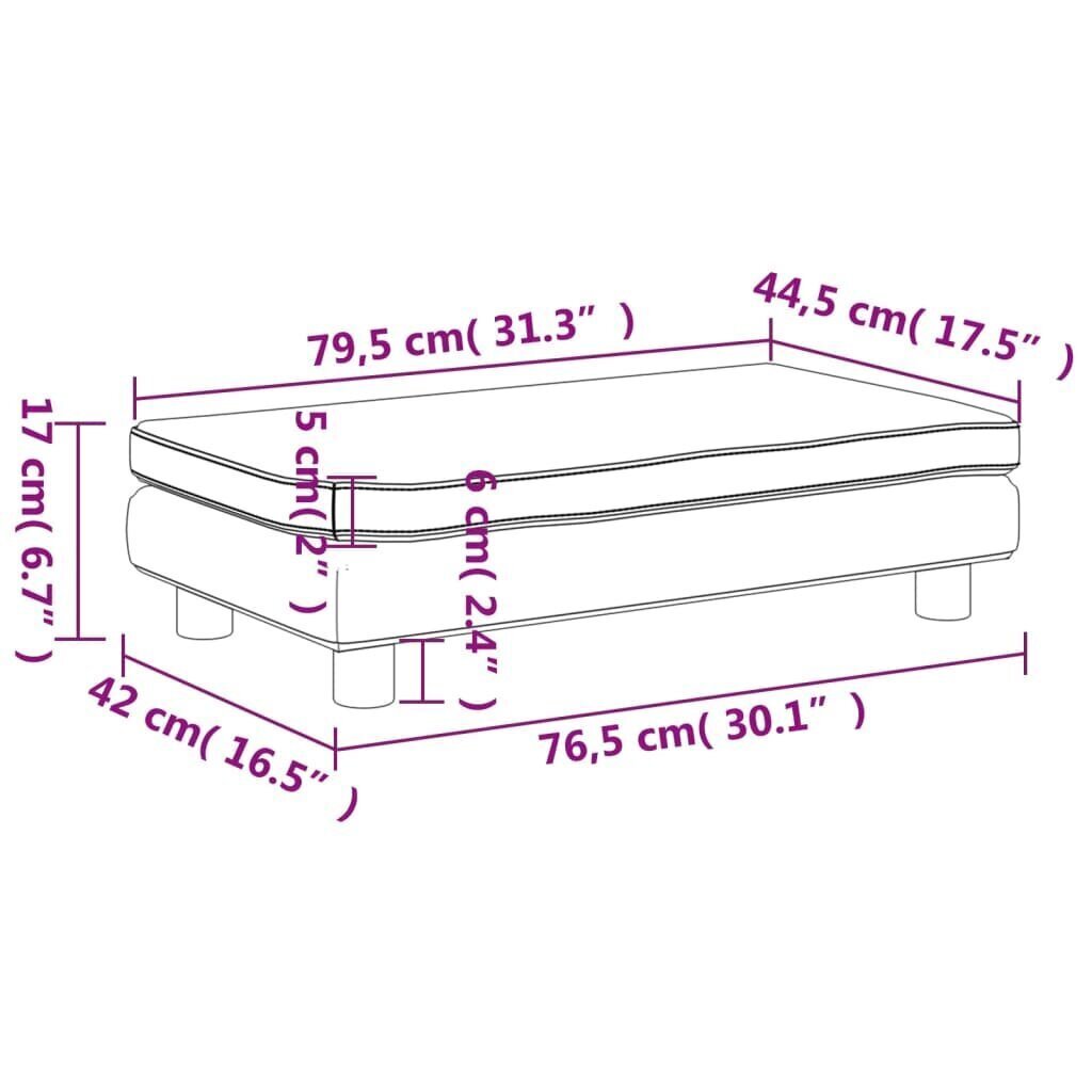 vidaXL lastediivan jalapingiga, pruun, 100 x 50 x 30 cm, samet hind ja info | Lastetoa kott-toolid, tugitoolid ja tumbad | kaup24.ee