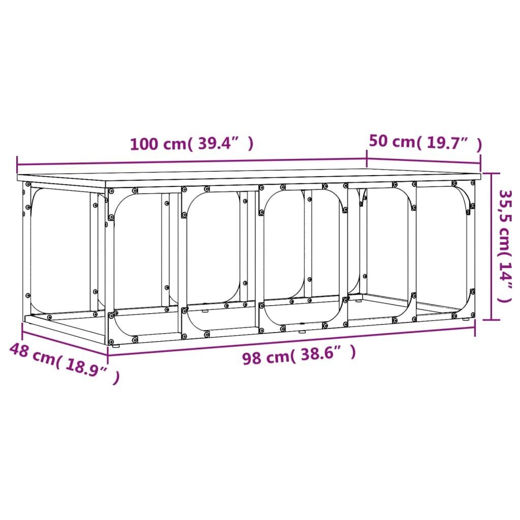 vidaXL kohvilaud, Sonoma tamm, 100 x 50 x 35,5 cm, tehispuit hind ja info | Diivanilauad | kaup24.ee