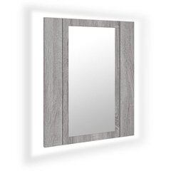 vidaXL LED-peegelkapp, hall Sonoma, 40x12x45 cm, tehispuit цена и информация | Шкафчики для ванной | kaup24.ee