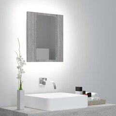 vidaXL LED-peegelkapp, hall Sonoma, 40x12x45 cm, tehispuit hind ja info | Vannitoakapid | kaup24.ee