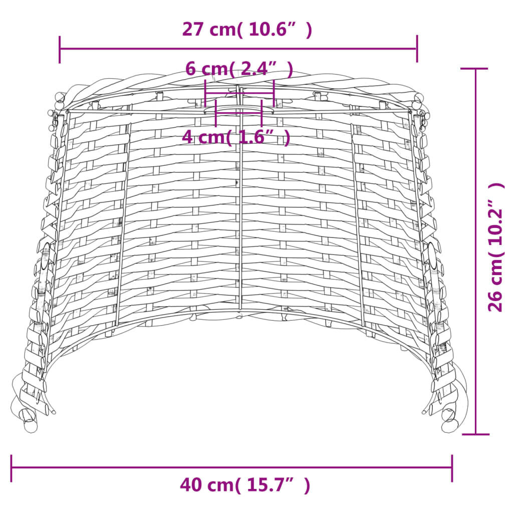 vidaXL lambivari, valge, Ø40 x 26 cm, punutud цена и информация | Laualambid | kaup24.ee