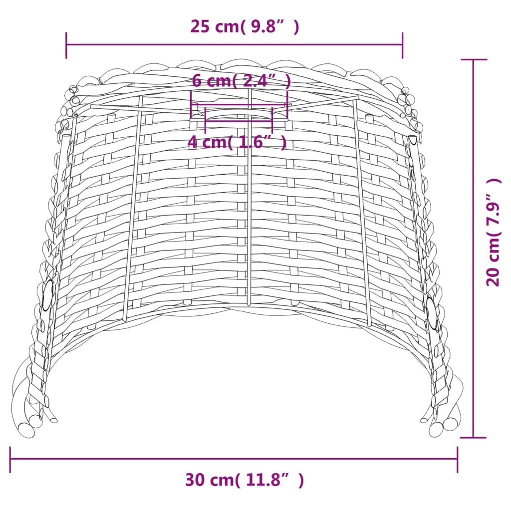 vidaXL lambivari, valge, Ø30 x 20 cm, punutud hind ja info | Laualambid | kaup24.ee