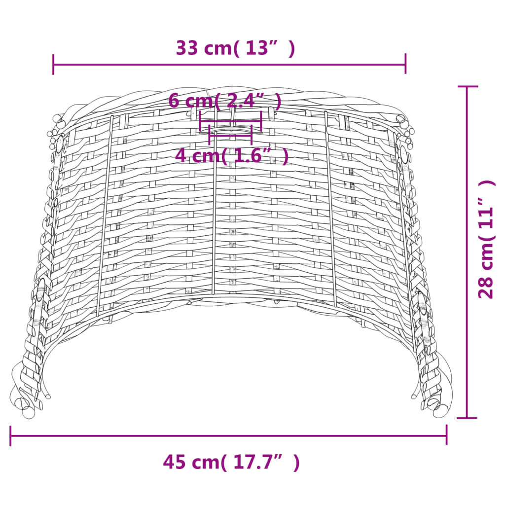 vidaXL lambivari, valge, Ø45 x 28 cm, punutud hind ja info | Laualambid | kaup24.ee