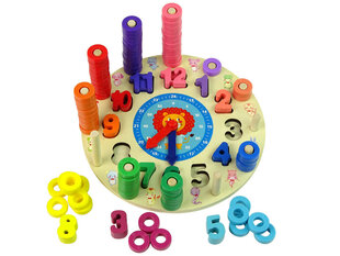 Развивающие деревянные часы для детей Lean Toys. цена и информация | Развивающие игрушки | kaup24.ee