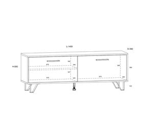 TV-alus Boss, valge/hall hind ja info | TV alused | kaup24.ee