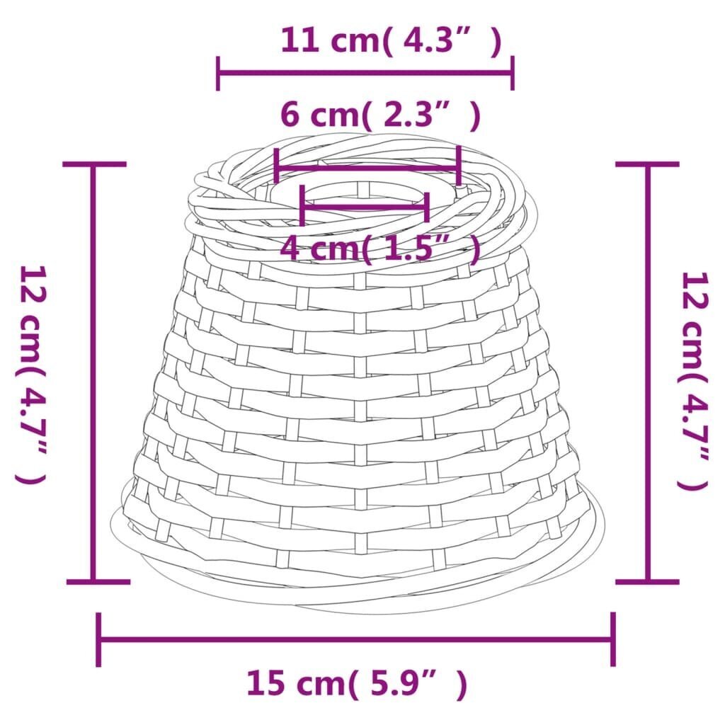 vidaXL lambivari, pruun, Ø15 x 12 cm, vitstest hind ja info | Laualambid | kaup24.ee