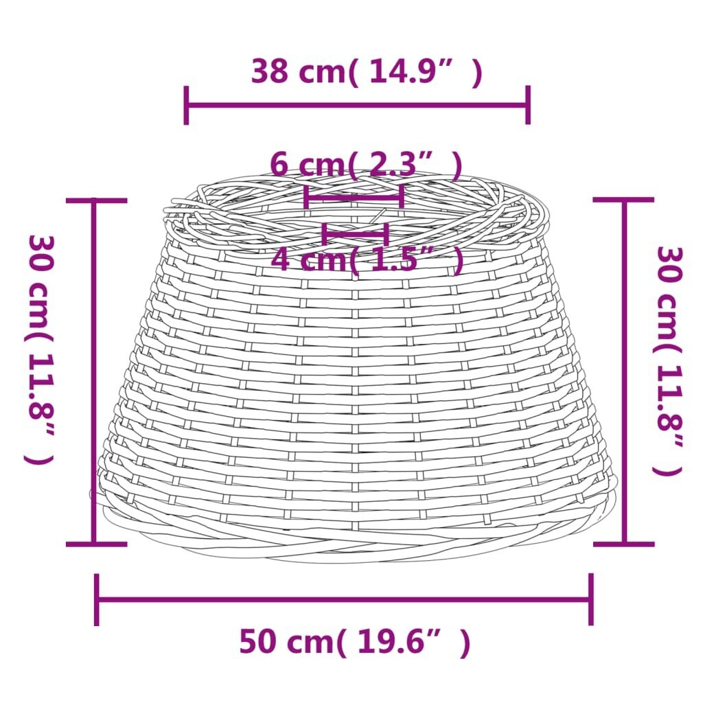 vidaXL lambivari, valge, Ø50x30 cm, punutud hind ja info | Laualambid | kaup24.ee