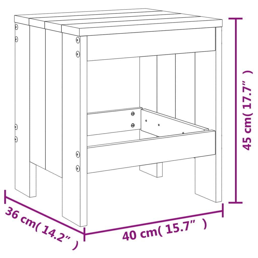 vidaXL pukid 2 tk, must, 40x36x45 cm, männipuit hind ja info | Aiatoolid | kaup24.ee