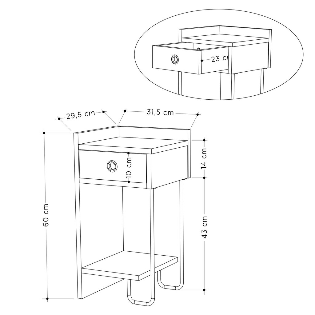 Öökapp Asir, 32x61x30cm, valge цена и информация | Öökapid | kaup24.ee