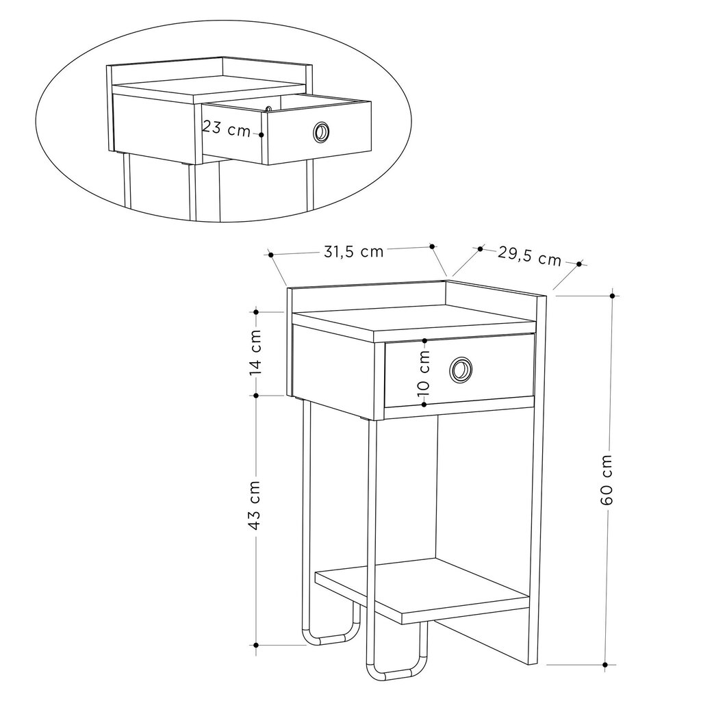 Öökapp Asir, 32x61x30cm, pruun цена и информация | Öökapid | kaup24.ee