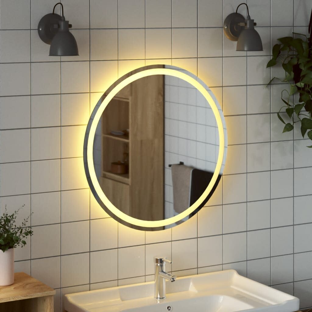 vidaXL LED vannitoapeegel 70 cm ümmargune hind ja info | Vannitoa peeglid | kaup24.ee