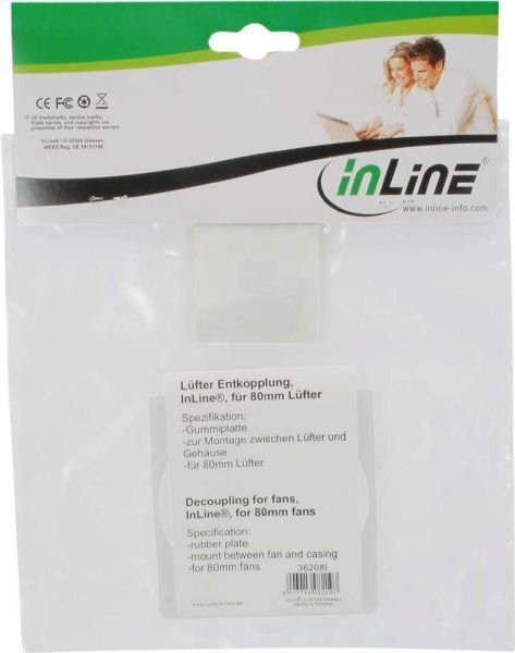 InLine Vibration Decoupling for Fans for 80mm Fans (36208I) hind ja info | Lisatarvikud korpustele | kaup24.ee