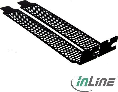 InLine PCI / PCI-E Slot Cover Bracket perforated 2pcs. Set black (66641B) hind ja info | Lisatarvikud korpustele | kaup24.ee