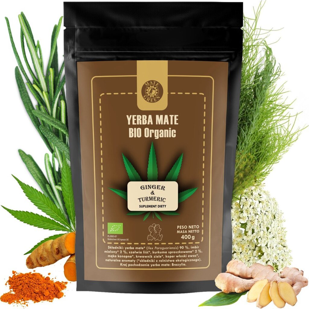 Tee Yerba Mate Bio Organic Ginger & Turmeric, 200 g цена и информация | Tee | kaup24.ee