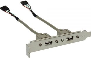 InLine Slot Bracket 2x USB 2.0 Type A female to 2x 5 Pin internal header 0.3м (33390) цена и информация | Аксессуары для корпусов | kaup24.ee