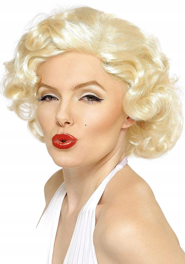 Marilyn Monroe parukas, blondid lokkis juuksed, W56 цена и информация | Karnevali kostüümid | kaup24.ee