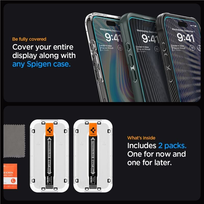 Spigen Glas.TR EZ Fit, 2 tk hind ja info | Ekraani kaitsekiled | kaup24.ee