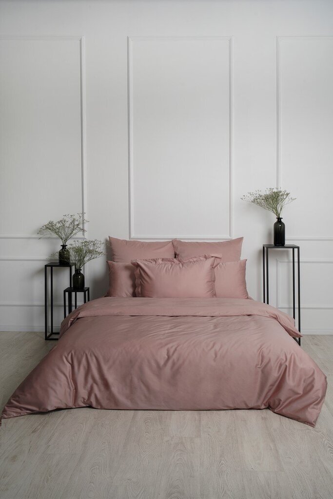 Satiinist voodipesukomplekt Dusty Pink, 140x200, 5-osaline hind ja info | Voodipesu | kaup24.ee