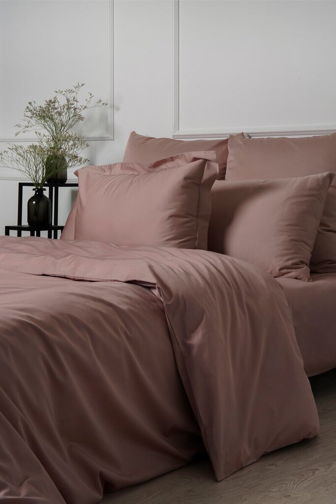 Satiinist voodipesukomplekt Dusty Pink, 140x200, 5-osaline hind ja info | Voodipesu | kaup24.ee