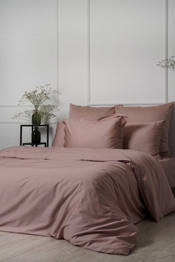 Satiinist voodipesukomplekt Dusty Pink, 150x200, 5-osaline hind ja info | Voodipesu | kaup24.ee