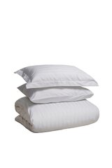 Satiinist voodipesukomplekt White Stripe, 140x220, 5-osaline hind ja info | Voodipesukomplektid | kaup24.ee