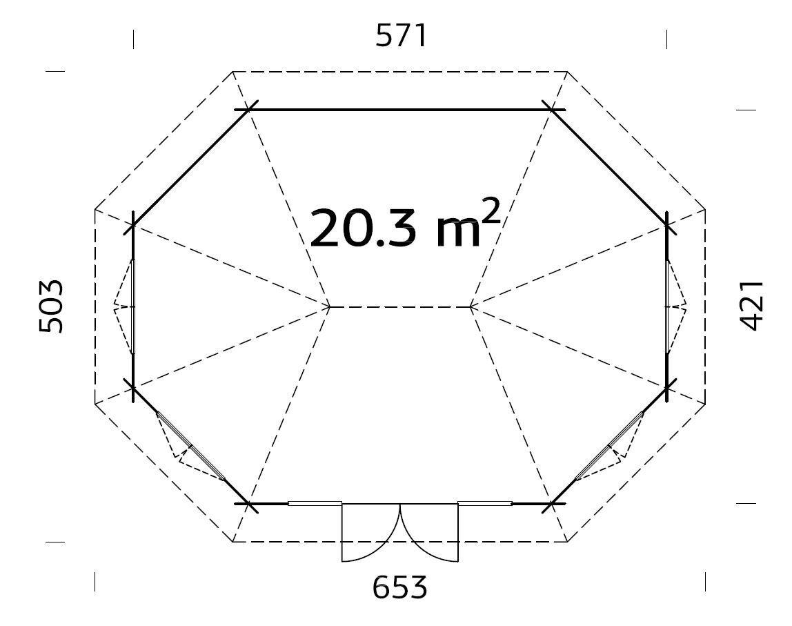 Aiapaviljon Hanna 20,3 m² valkja puidukaitsega цена и информация | Kuurid ja aiamajad | kaup24.ee