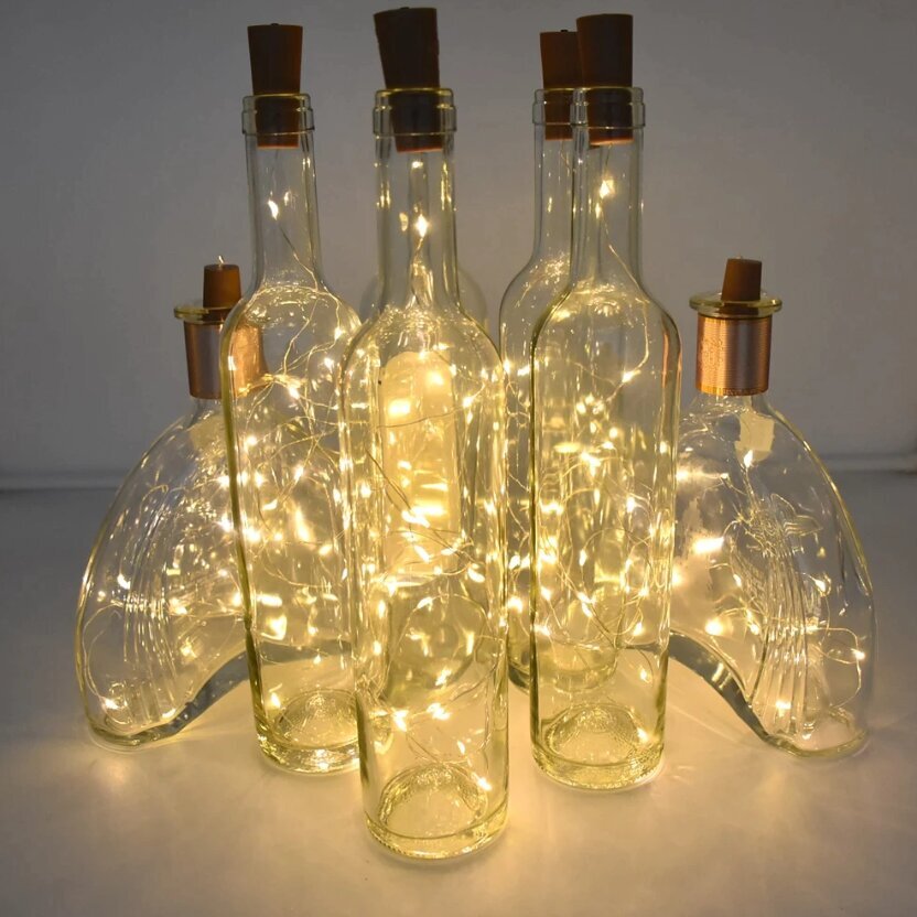 Veinipudeli korgikujuline 2 m 20 LED vanikud, 5 tk, sinine цена и информация | Jõulutuled | kaup24.ee