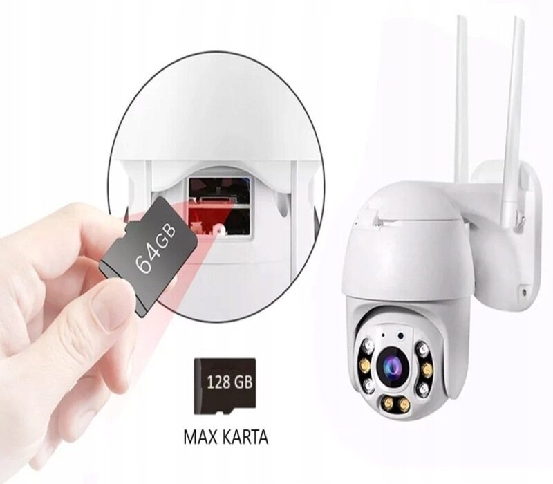 Nutikas juhitav välikaamera WiFi, microSD ühendus, Full HD 5MP toiteallikaga, 64 GB hind ja info | Valvekaamerad | kaup24.ee