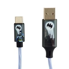 Светящийся зарядный кабель Lazerbuilt Batman с разъемами USB A-C, длина 1,2 м цена и информация | Borofone 43757-uniw | kaup24.ee