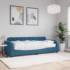 vidaXL diivanlvoodi madratsiga, tumesinine, 80x200 cm, samet hind ja info | Voodid | kaup24.ee