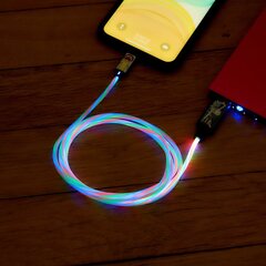 Зарядный кабель с подсветкой Рик и Морти с разъемами USB A - MFI, длина 1,2 м. цена и информация | Кабели для телефонов | kaup24.ee