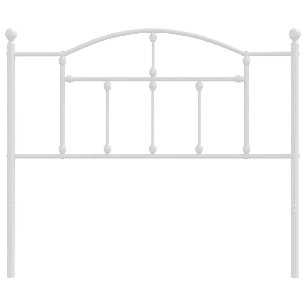 vidaXL metallist voodipeats, valge, 107 cm hind ja info | Voodid | kaup24.ee