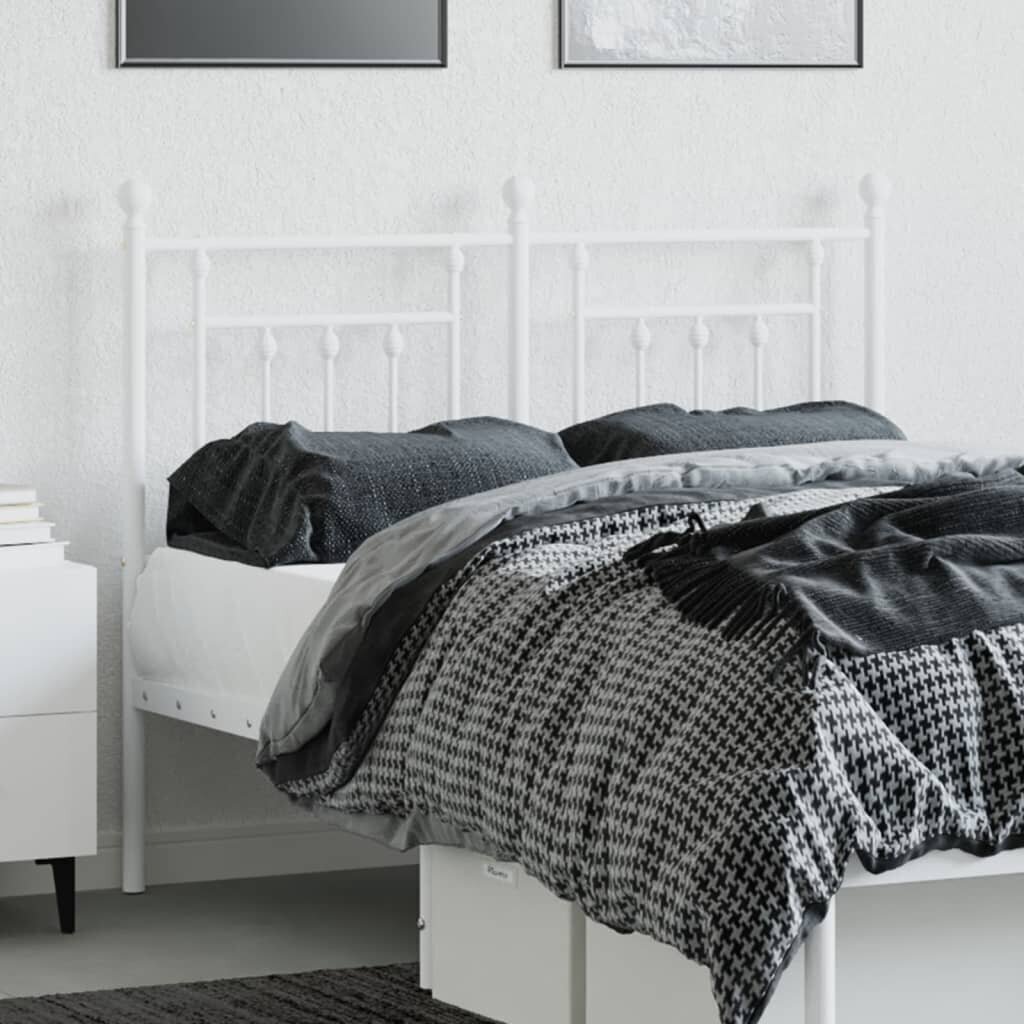 vidaXL metallist voodipeats, valge, 120 cm hind ja info | Voodid | kaup24.ee