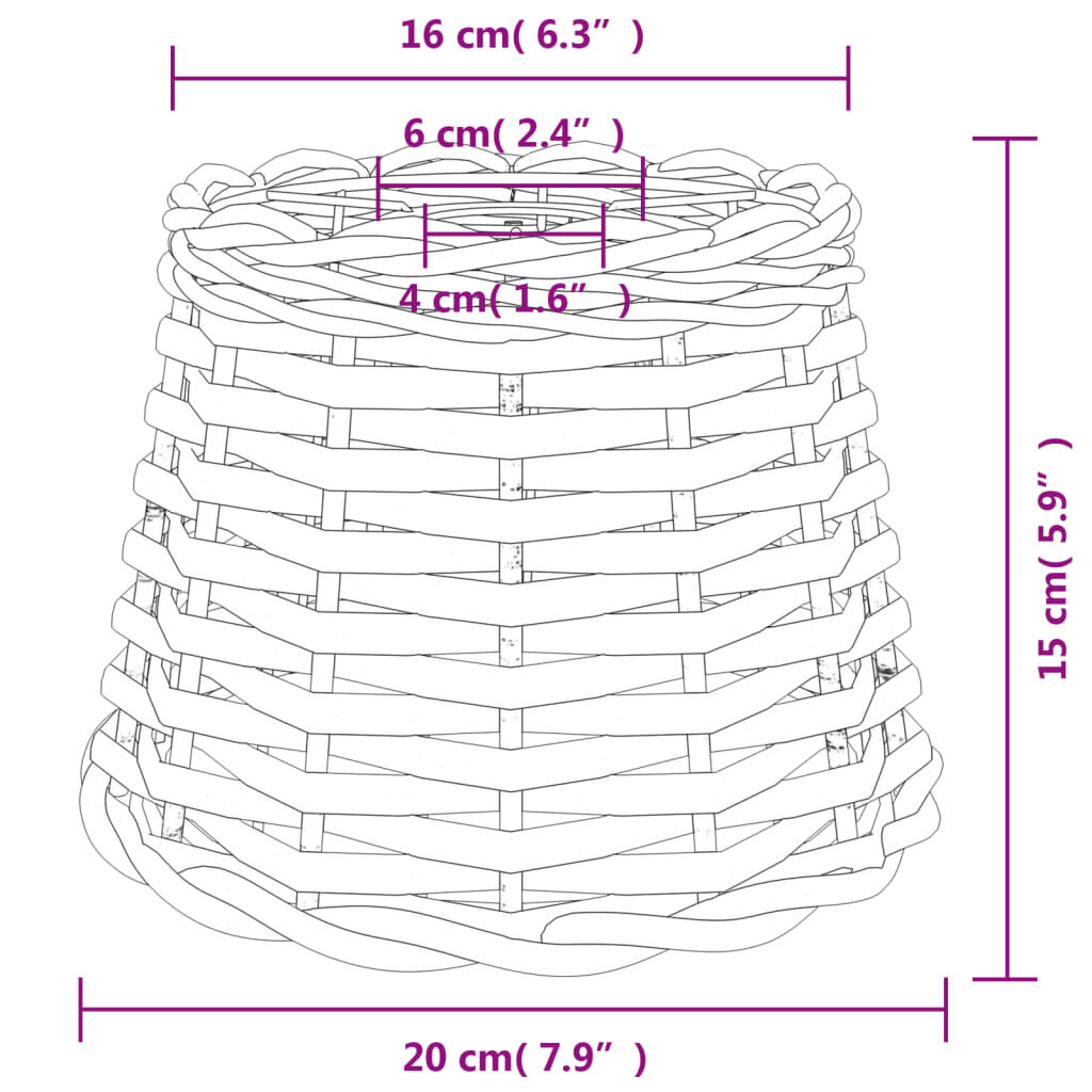 vidaXL lambivari, pruun, Ø20 x 15 cm, vitstest цена и информация | Laelambid | kaup24.ee