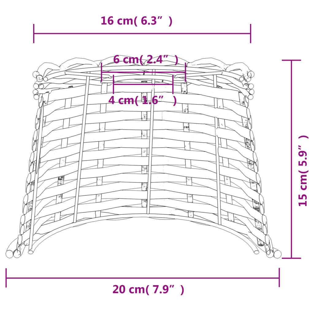 vidaXL lambivari, pruun, Ø20 x 15 cm, vitstest цена и информация | Laelambid | kaup24.ee