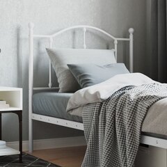 vidaXL metallist voodipeats, valge, 90 cm hind ja info | Voodid | kaup24.ee