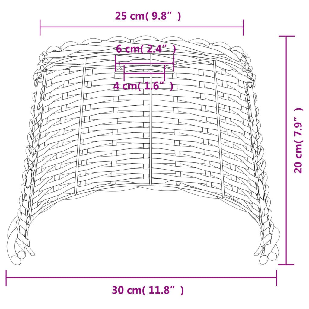 vidaXL lambivari, pruun, Ø30 x 20 cm, vitstest hind ja info | Laualambid | kaup24.ee