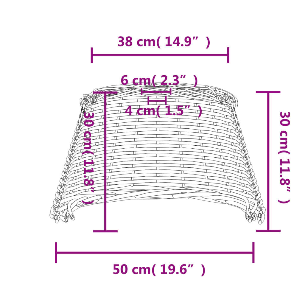 vidaXL lambivari, pruun, Ø50 x 30 cm, vitstest hind ja info | Laualambid | kaup24.ee