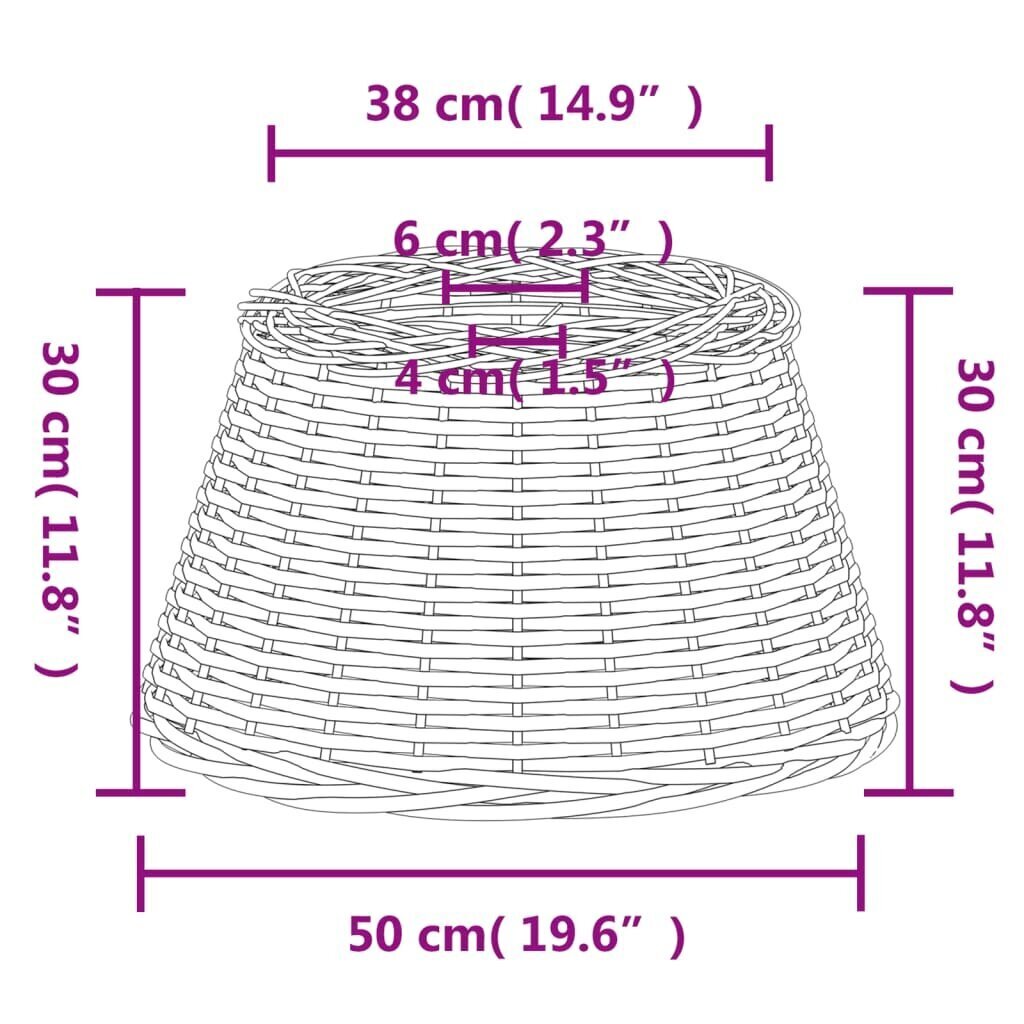 vidaXL lambivari, pruun, Ø50 x 30 cm, vitstest hind ja info | Laualambid | kaup24.ee