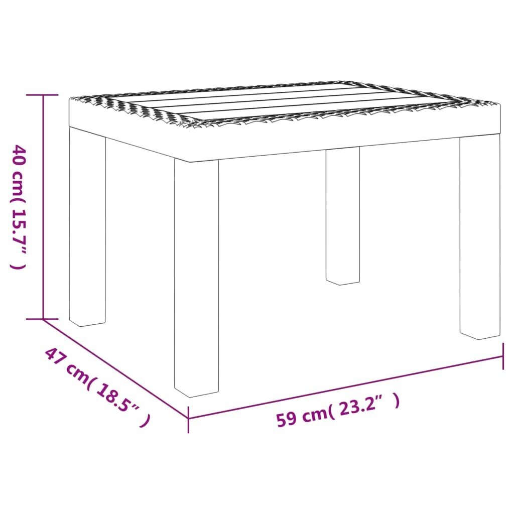 vidaXL aialaud, valge, 59 x 47 x 40 cm, PP hind ja info | Aialauad | kaup24.ee