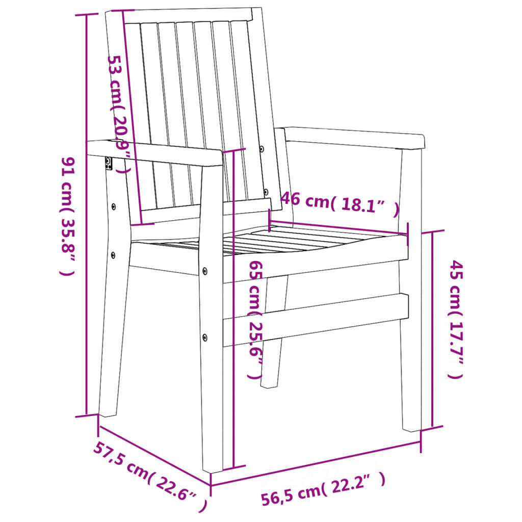 vidaXL virnastatavad aiatoolid 2 tk, 56,5 x 57,5 x 91 cm, tiikpuu цена и информация | Aiatoolid | kaup24.ee