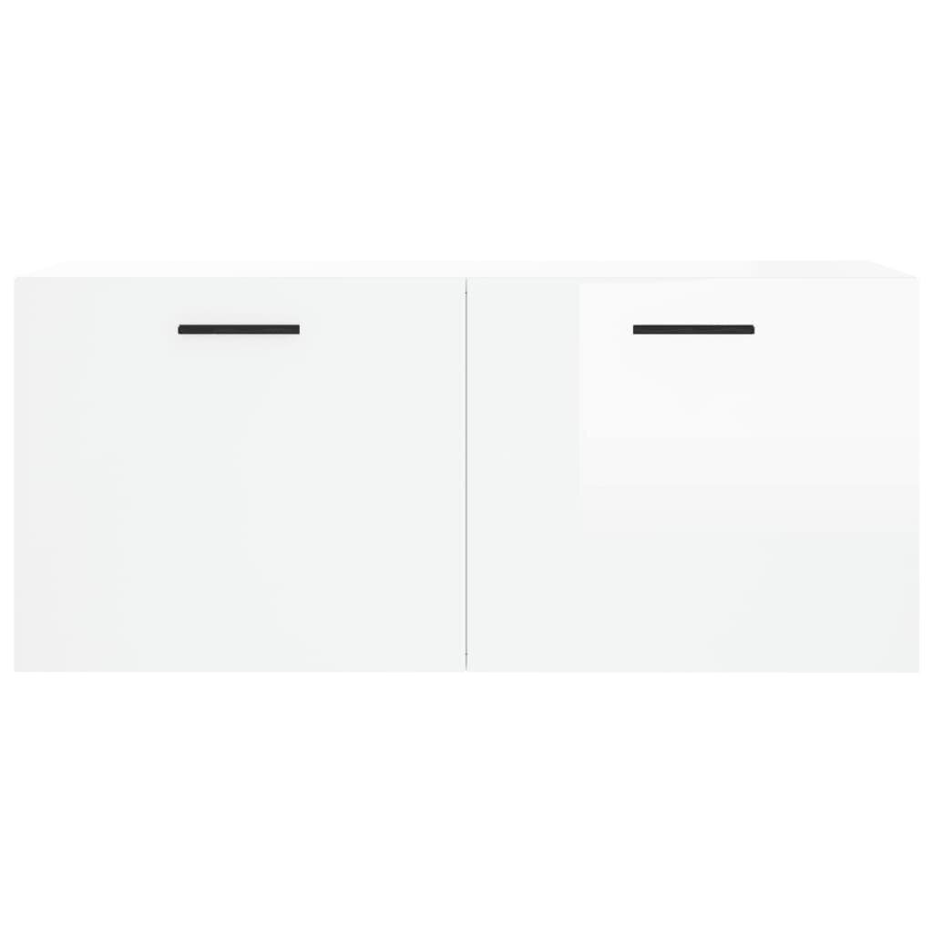 vidaXL seinakapp, kõrgläikega valge, 80 x 36,5 x 35 cm, tehispuit hind ja info | Elutoa väikesed kapid | kaup24.ee