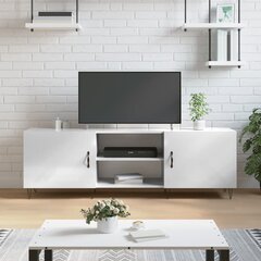 vidaXL telerikapp, kõrgläikega valge, 150 x 30 x 50 cm, tehispuit hind ja info | TV alused | kaup24.ee