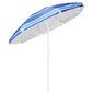 HI päikesevari, 200 cm, sinise triibuline hind ja info | Päikesevarjud, markiisid ja alused | kaup24.ee