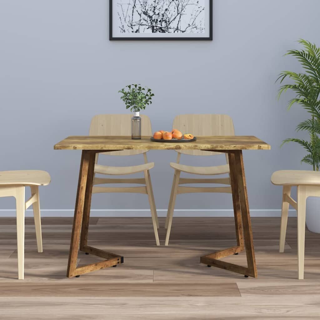 vidaXL söögilaud, tumepruun, 120 x 60 x 74 cm, MDF ja raud hind ja info | Köögi- ja söögilauad | kaup24.ee