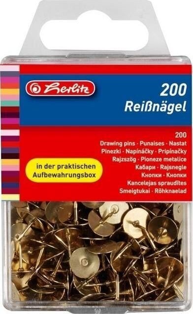 Metallist knopkad Herlitz, 200 tk. цена и информация | Kirjatarbed | kaup24.ee