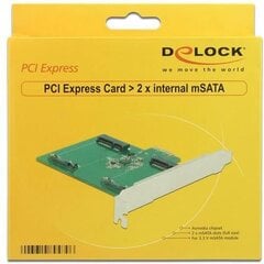 Delock 2x mSATA, PCIe (89479) цена и информация | Регуляторы | kaup24.ee