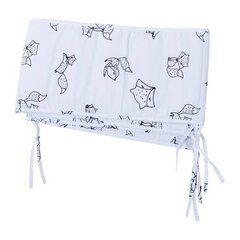 Защита для детской кроватки Nordbaby, 360x30см, White/black Fox print цена и информация | Товары для безопасности детей дома | kaup24.ee